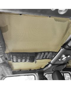 FULL LENGTH Tactical Sun Shade for Jeep Wrangler JLU Top 2018-25 w/ MOLLE Storage Bartact - TAN