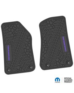 18-24 Jeep JL 2 Dr/Gladiator Front -Tire Tread/Scorched Earth Scene w/ Rubicon Insert - Black w/ Purple Insert