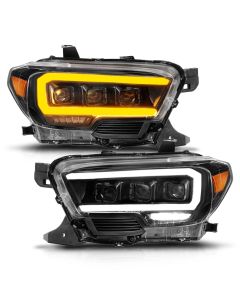 Anzo USA 111563 Full LED Projector Headlights Black with Initiation & Sequential (for Halogen Version with LED DRL) for 16-23 Toyota Tacoma