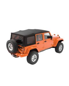 Bestop Replace-A-Top OE Exact (OEX) for OEM - Jeep '10-18 Wrangler JK 4-Door (Black Diamond Sailcloth; Tinted Windows; No Door Skins Included)