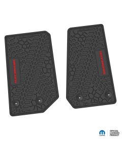 14-18 Jeep JK 2 Dr Front -Tire Tread/Scorched Earth Scene w/ Wrangler Insert - Black w/ Red Insert