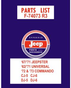 Bishko Automotive Literature  Factory Authorized Parts Catalog for 41-73 Vintage Jeeps