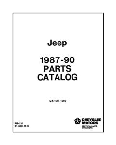 PARTS CATALOG 87-90 ALL JEEP MODELS