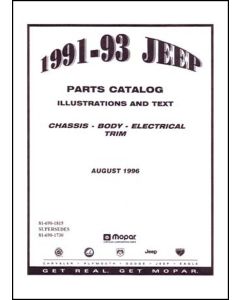 PARTS CATALOG 91-93 ALL JEEP MODELS