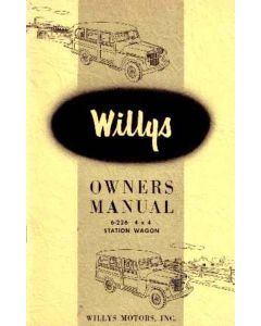 OWNERS MANUAL 1954 WILLYS 6 226