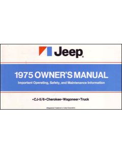 OWNERS MANUAL 1975 ALL MODELS