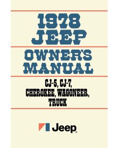 OWNERS MANUAL 1978 JEEP ALL MODELS
