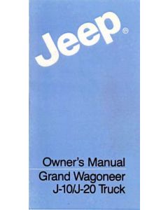 OWNERS MANUAL 1985 GRAND WAGONEER J