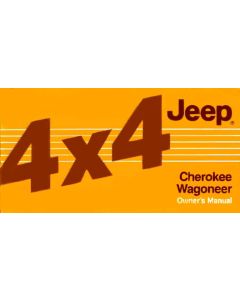 OWNERS MANUAL 1987 CHEROKEE WAGONEER
