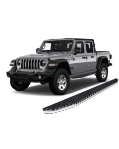 Black Horse Offroad PR-7479 Premium Running Boards in Black with Stainless Accent Trim for 20-21 Jeep Gladiator JT