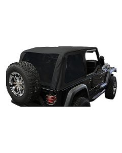 Crown Automotive BRT10135T Bowless Soft Top in Black Diamond with Upper Doors and Tinted Windows for 92-95 Jeep Wrangler YJ