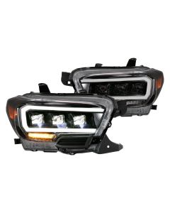 Anzo USA 111496 Plank Style Black DRL Bar Projector LED Headlights for 16-23 Toyota Tacoma