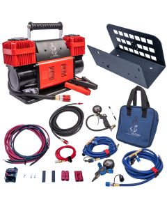 12V True Dual Portable Air Compressor Ultimate Setup Bundle for Jeep JT - Blue - ULT005BDK