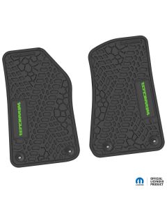 18-24 Jeep JL 2 Dr Front -Tire Tread/Scorched Earth Scene w/ Wrangler Insert - Black w/ Lime Insert