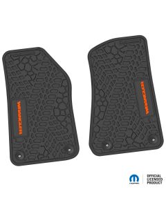 18-24 Jeep JL 2 Dr Front -Tire Tread/Scorched Earth Scene w/ Wrangler Insert - Black w/ Orange Insert