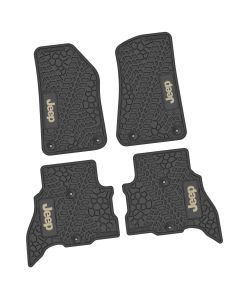 21-24 Jeep 4xe Front and RearTire Tread/Scorched Earth Scene w/ JEEP Insert - Black w/ Tan Insert