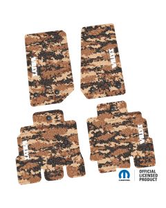 14-18 Jeep JKU 4 Dr Front and Rear -Tire Tread/Scorched Earth Scene w/ Willys Insert - Cyberflage w/ White Insert