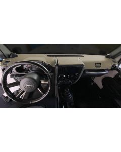 Covercraft Limited Edition Custom Dash Cover with Jeep Grill Logo - Beige 2018-23 Jeep Wrangler JL/JLU and 2020-23 Jeep Gladiator JT
