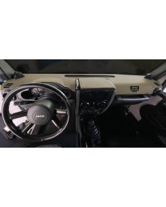 Covercraft Limited Edition Custom Dash Cover with Jeep Grill Logo - Beige 2018-23 Jeep Wrangler JL/JLU and 2020-23 Jeep Gladiator JT