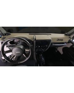Covercraft Limited Edition Custom Dash Cover with Jeep Logo - Beige 2015-2018 Jeep Wrangler JK/JKU w/ Light Sensor