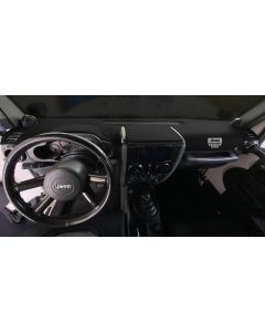 Covercraft Limited Edition Custom Dash Cover with Jeep Grill Logo - Black 2015-2018 Jeep Wrangler JK/JKU w/ Light Sensor