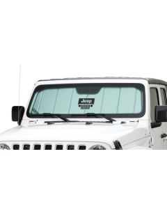 Covercraft UVS100 Custom Sunscreen with Jeep Grill logo - Silver - 2011-18 Jeep Wrangler JK/JKU
