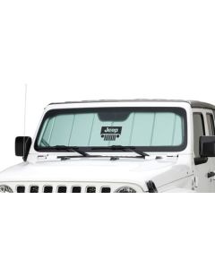 Covercraft UVS100 Custom Sunscreen with Jeep Grill logo - Silver - 2011-18 Jeep Wrangler JK/JKU