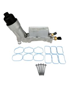 Crown Automotive 68105583AL Aluminum Oil Filter and Cooler Assembly for 14-16 Jeep Wrangler JK; 14-16 Grand Cherokee WK and 14-16 Cherokee KL 