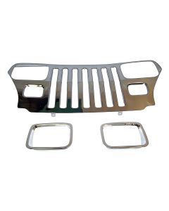 Crown Automotive RT34045 Stainless Steel Grille Overlay Kit for 87-95 Jeep Wrangler YJ