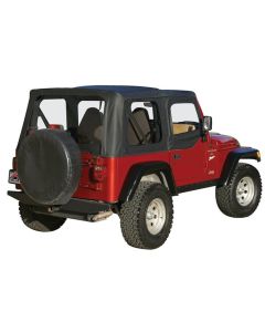 Crown Automotive  Complete Soft Top with Clear Windows for 97-06 Jeep Wrangler TJ with Half Steel Doors