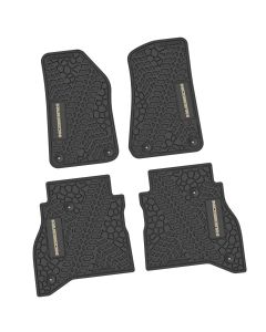 FlexTread Tire Tread/Scorched Earth Scene Front & Rear Floor Liners with RUBICON Logo for 20-24 Jeep Gladiator JT
