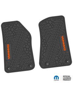 18-24 Jeep JL 2 Dr Front -Tire Tread/Scorched Earth Scene w/ Sahara Insert - Black w/ Orange Insert