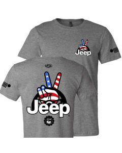 Jeep Merchandise  Men's Jeep Wave USA T-Shirt in Heather Grey 