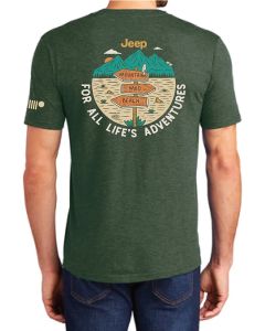 Jeep Merchandise  Men's Jeep For All Life's Adventures T-Shirt in Heather Forest Green 