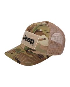 Jeep Merchandise  Jeep Text Logo Camo Pattern Hook and Loop Tactical Snapback Hat 