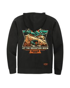 Jeep Merchandise  Mens Jeep Dunes Zip Hoodie Sweatshirt in Black  