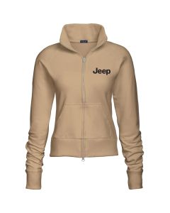 Ladies Jeep Text Fleece Jacket - Khaki Large
