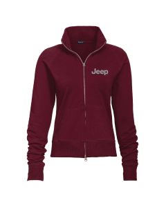 Ladies Jeep Text Fleece Jacket - Maroon Medium