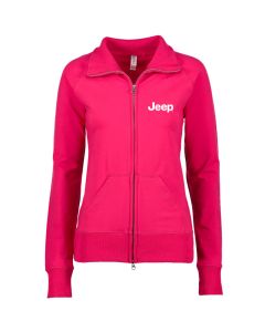 Ladies Jeep Text Fleece Jacket - Raspberry Small