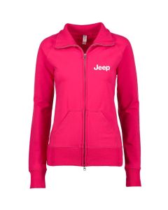 Ladies Jeep Text Fleece Jacket - Raspberry XS
