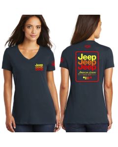 Jeep Merchandise  Ladies Jeep Echo V-neck T-Shirt in Navy Blue 