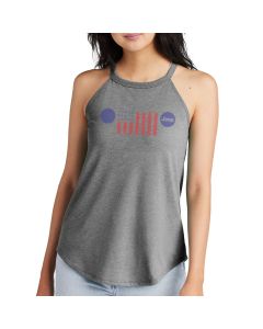 Jeep Merchandise  Ladies Jeep Flag Grille Rocker Tank Top in Grey Triblend  