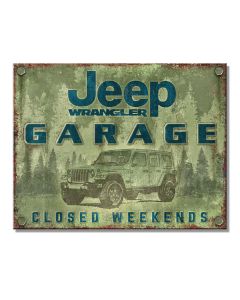 Jeep Merchandise  Jeep Garage Metal Sign - 16" x 12.5" 