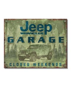 Jeep Merchandise  Jeep Garage Metal Sign - 16" x 12.5" 