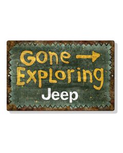 Jeep Merchandise  Jeep Gone Exploring Metal Sign - 11.75" x 7.75 