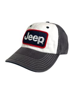 Hat - Jeep Chino Twill Patch - White/Charcoal/Navy