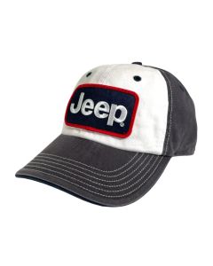 Hat - Jeep Chino Twill Patch - White/Charcoal/Navy