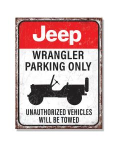 Jeep Merchandise  Jeep Wrangler Parking Only Metal Sign - 12.5" x 16" 