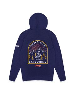 Jeep Merchandise  Mens Jeep Never Stop Exploring Zip French Terry Hooded Sweatshirt 