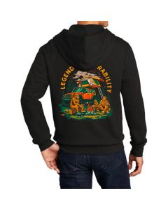 Jeep Merchandise  Mens Jeep Sasquatch Zip Hoodie Sweatshirt in Black  